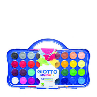 Estoig d'aquarel·les Giotto 36 colors assortits + 2 pinzells