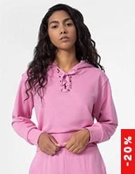  dámská tepláková mikina crop-top s kapucí